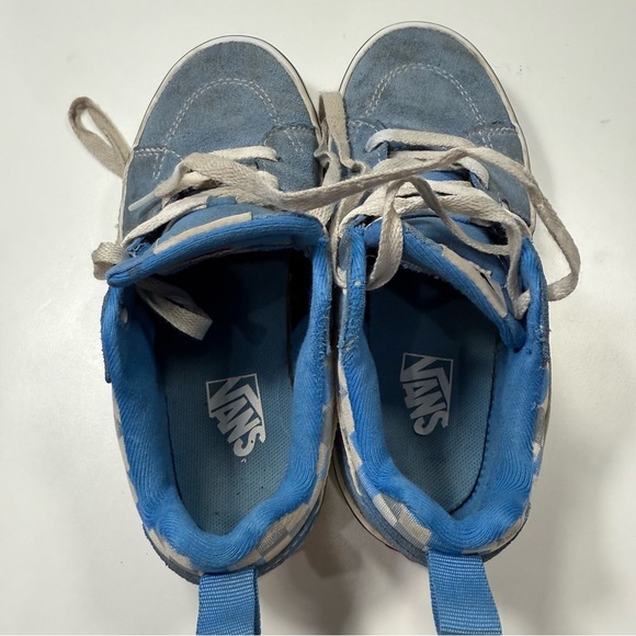 Vans Old Skool Kids Sneakers Checkerboard Blue and White - Picture 6 of 14